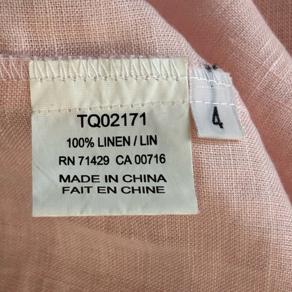 Linen Pastel Pink Lightweight Breathable Blazer Plus Size 4X - Picture 6 of 10